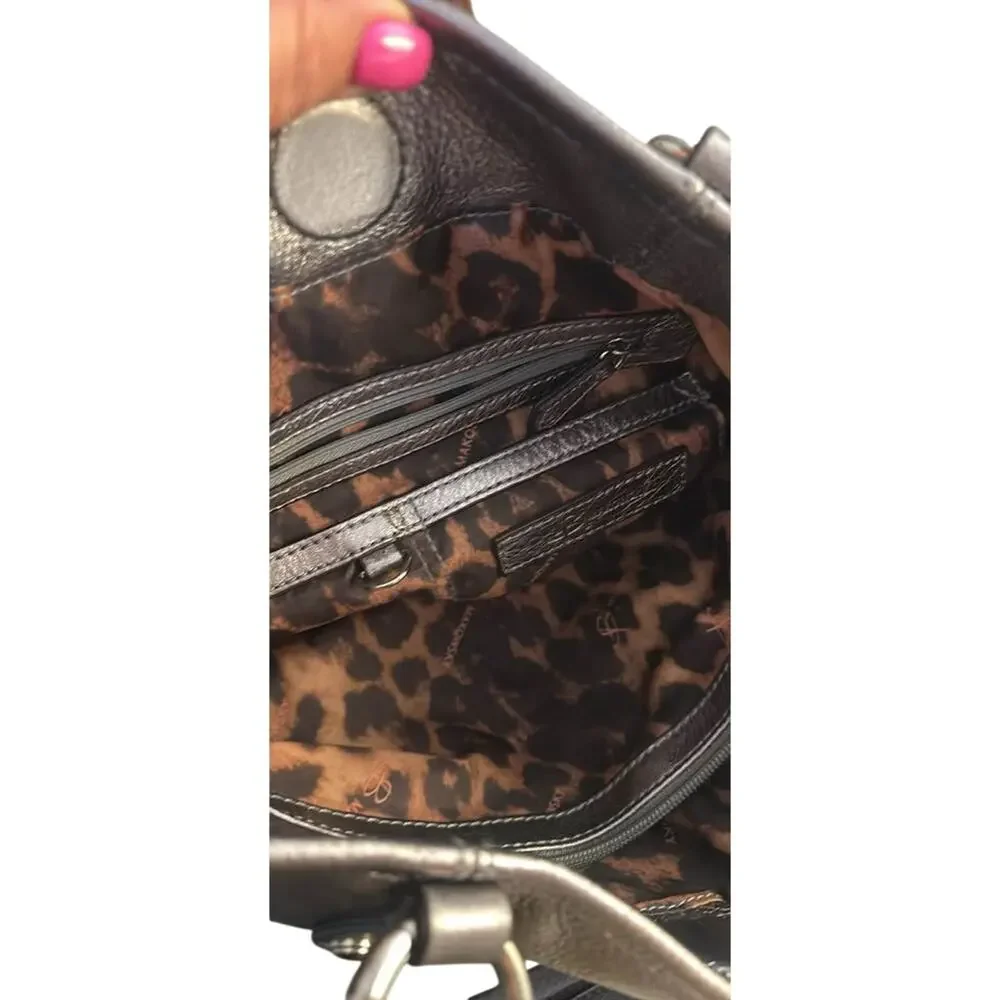 Women’s B. Makowsky Metallic Silver Leather Tote
